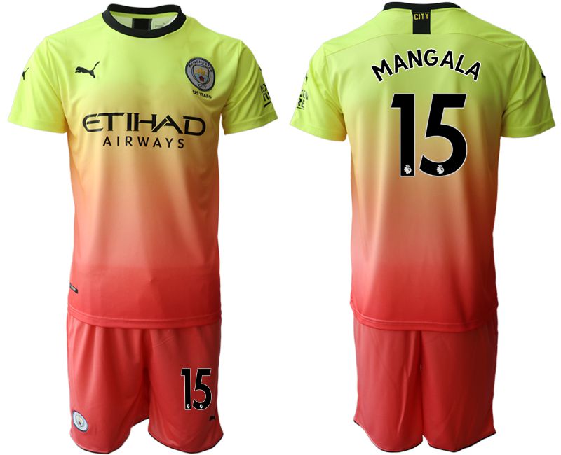 Men 2019-2020 club Manchester City away #15 yellow Soccer Jerseys->manchester city jersey->Soccer Club Jersey
